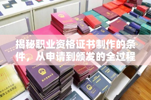 竹东揭秘职业资格证书制作的条件，从申请到颁发的全过程